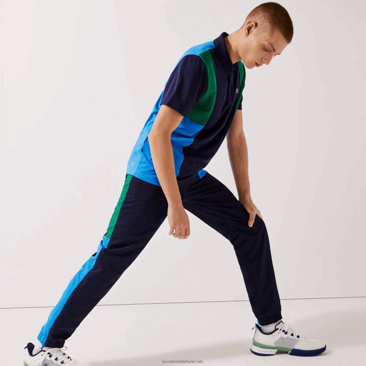 Lacoste sportbroek met colorblock-banden 0828H1128 groen marineblauw wit m7z Heren