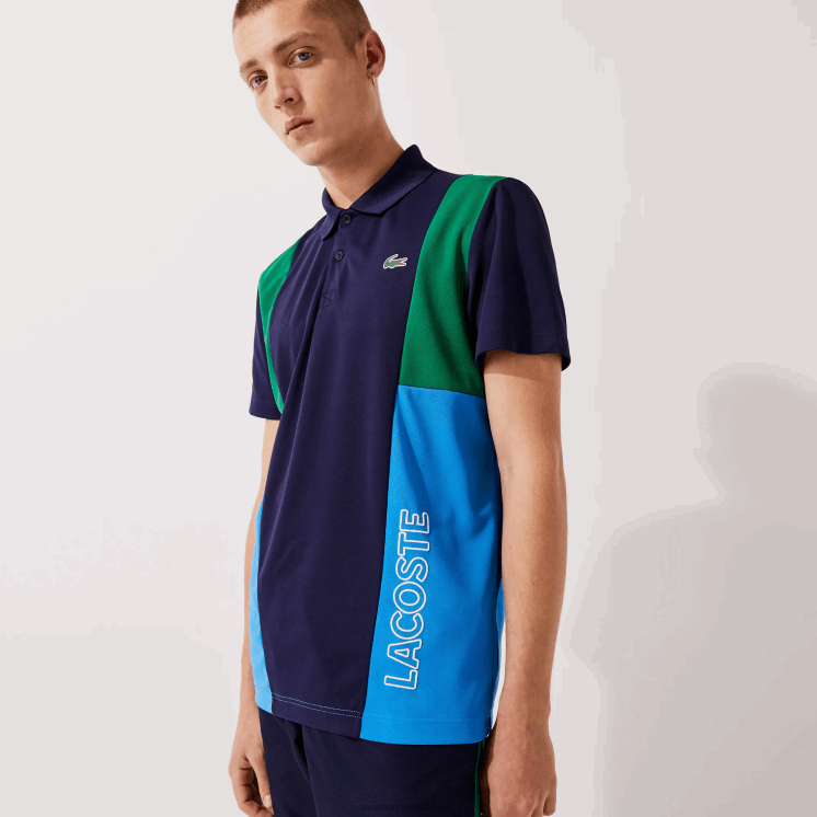 Lacoste sportbroek met colorblock-banden 0828H1128 groen marineblauw wit m7z Heren