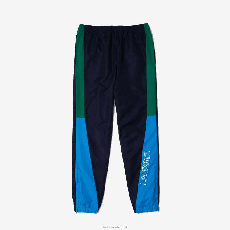 Lacoste sportbroek met colorblock-banden 0828H1128 groen marineblauw wit m7z Heren