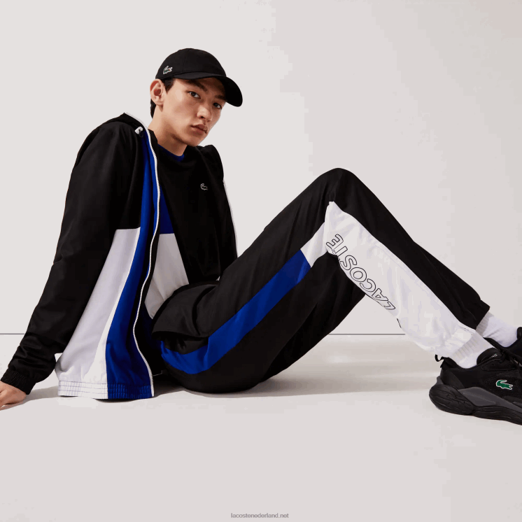 Lacoste sportbroek met colorblock-banden 0828H1129 zwart blauw wit zwart aru Heren