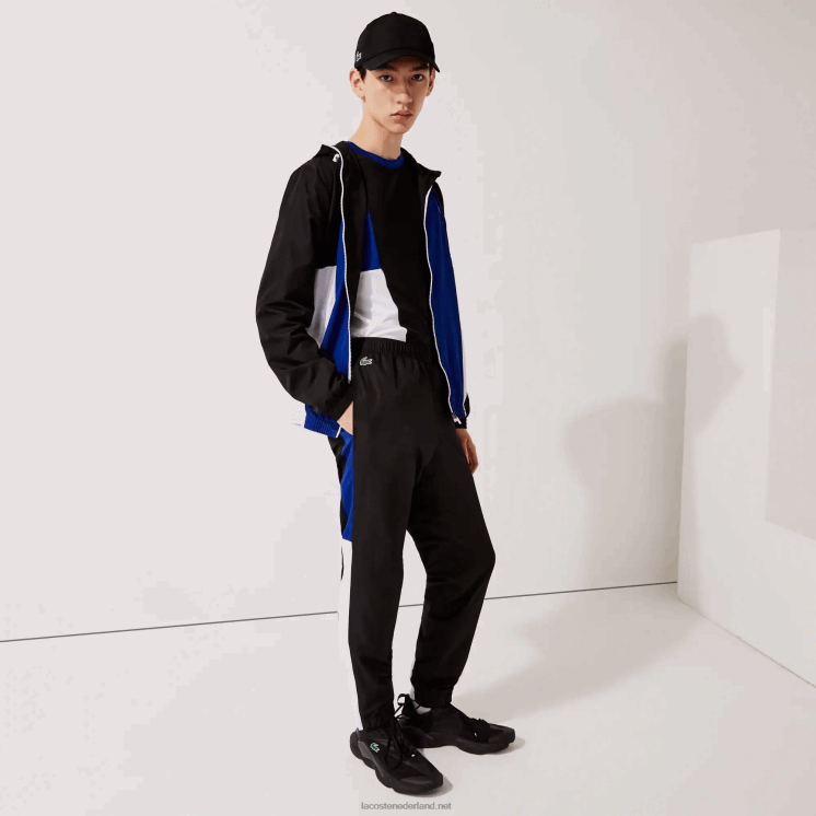 Lacoste sportbroek met colorblock-banden 0828H1129 zwart blauw wit zwart aru Heren