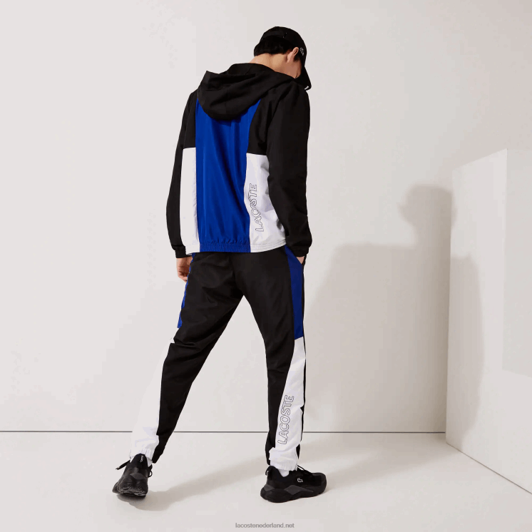Lacoste sportbroek met colorblock-banden 0828H1129 zwart blauw wit zwart aru Heren