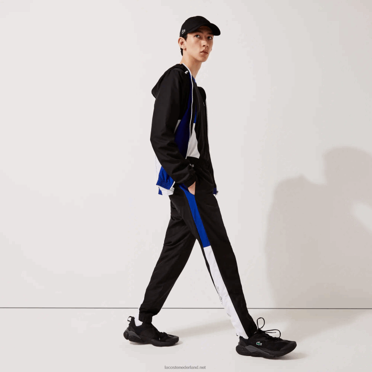 Lacoste sportbroek met colorblock-banden 0828H1129 zwart blauw wit zwart aru Heren