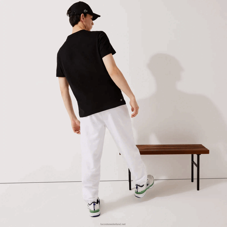 Lacoste sportieve trainingsbroek van lichte stof 0828H549 wit 001 Heren