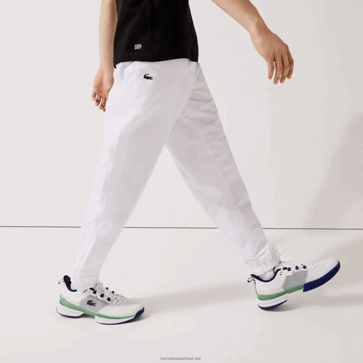 Lacoste sportieve trainingsbroek van lichte stof 0828H549 wit 001 Heren