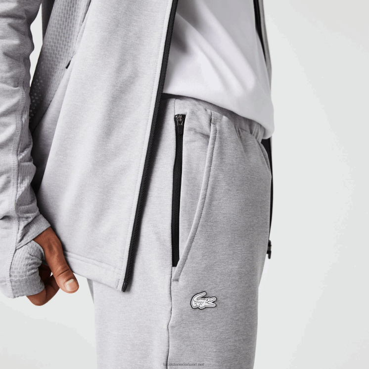 Lacoste sportieve tweelaagse trainingsbroek 0828H1073 chine lichtgrijs 9ya Heren