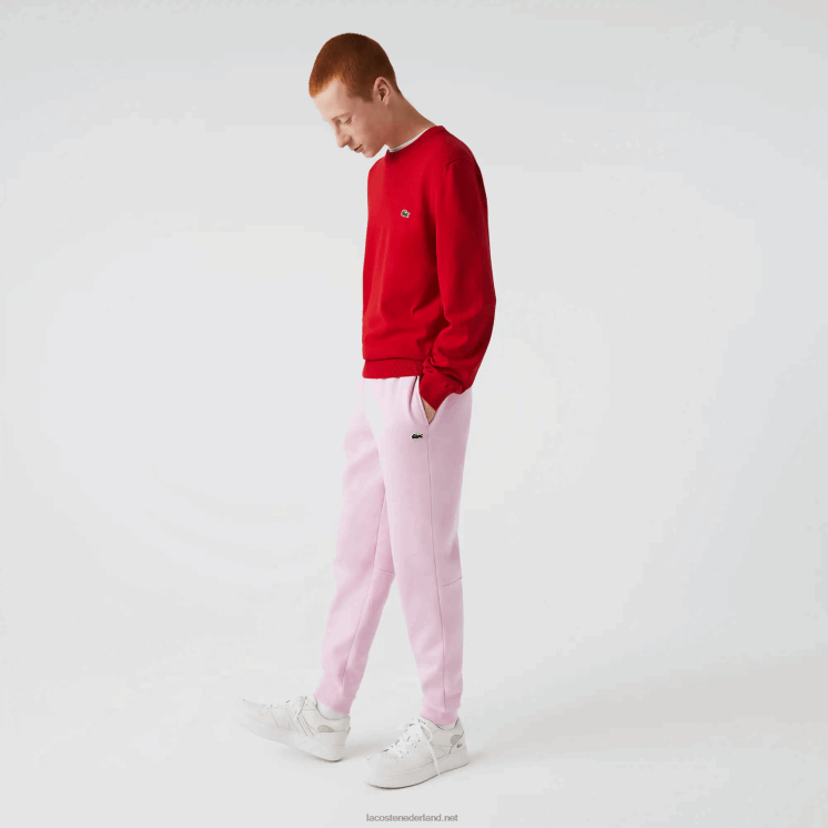 Lacoste taps toelopende fleece trainingsbroek 0828H1014 roze z4h Heren