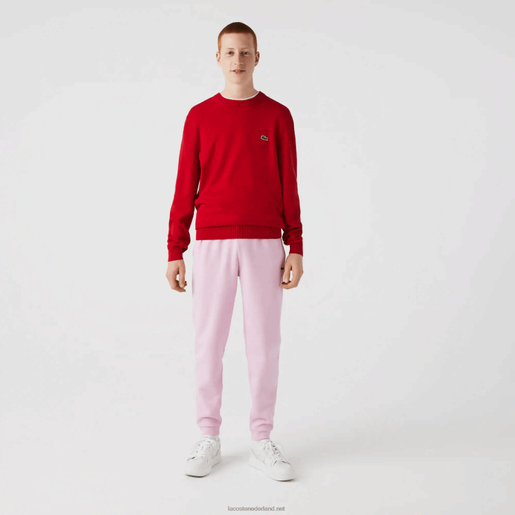 Lacoste taps toelopende fleece trainingsbroek 0828H1014 roze z4h Heren