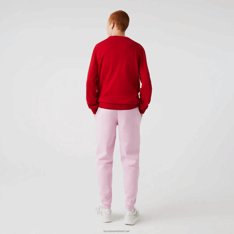 Lacoste taps toelopende fleece trainingsbroek 0828H1014 roze z4h Heren
