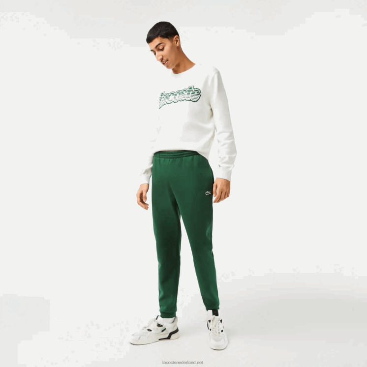 Lacoste taps toelopende fleece trainingsbroek 0828H1024 groen 132 Heren