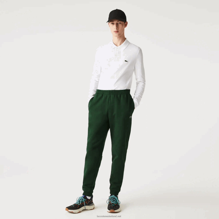 Lacoste taps toelopende fleece trainingsbroek 0828H1024 groen 132 Heren