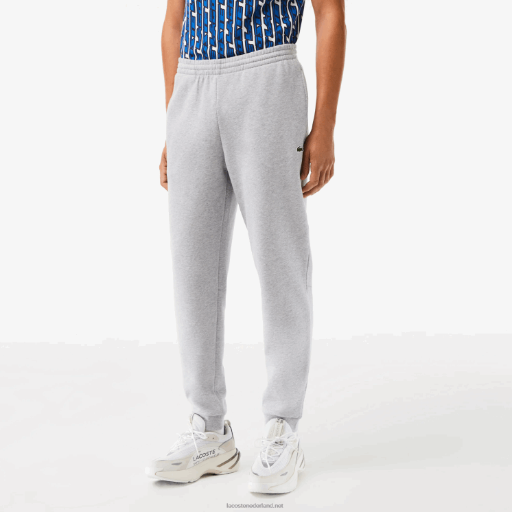 Lacoste taps toelopende fleece trainingsbroek 0828H1061 grijze chine ca Heren