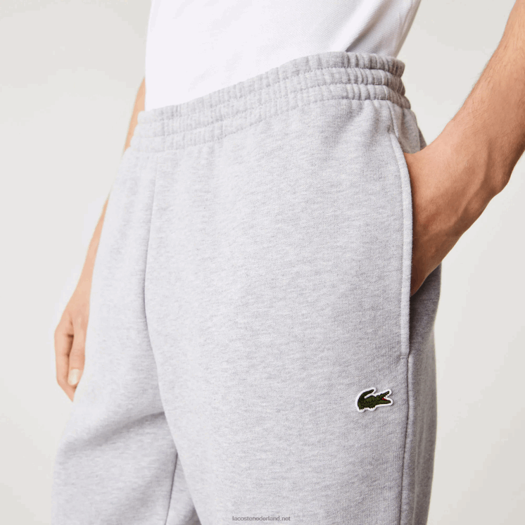 Lacoste taps toelopende fleece trainingsbroek 0828H1061 grijze chine ca Heren
