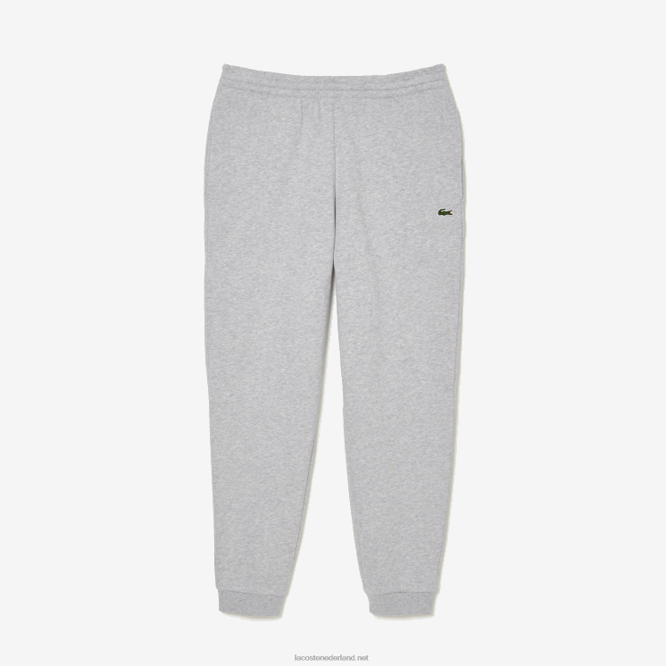 Lacoste taps toelopende fleece trainingsbroek 0828H1061 grijze chine ca Heren