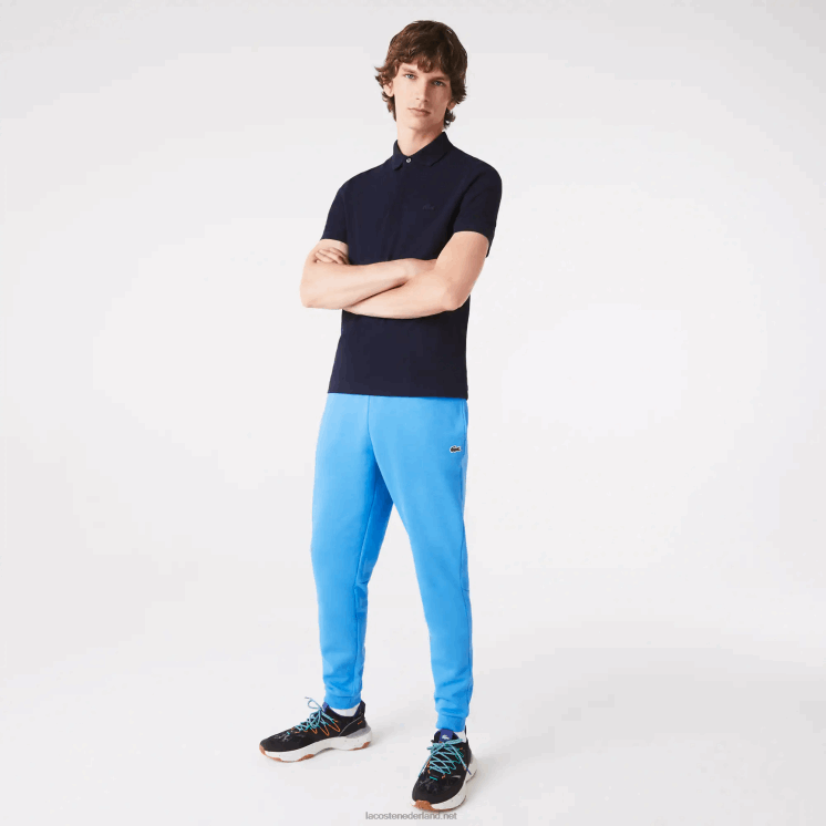 Lacoste taps toelopende fleece trainingsbroek 0828H1086 blauw 4xa Heren
