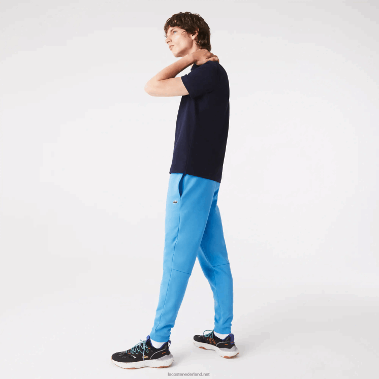 Lacoste taps toelopende fleece trainingsbroek 0828H1086 blauw 4xa Heren