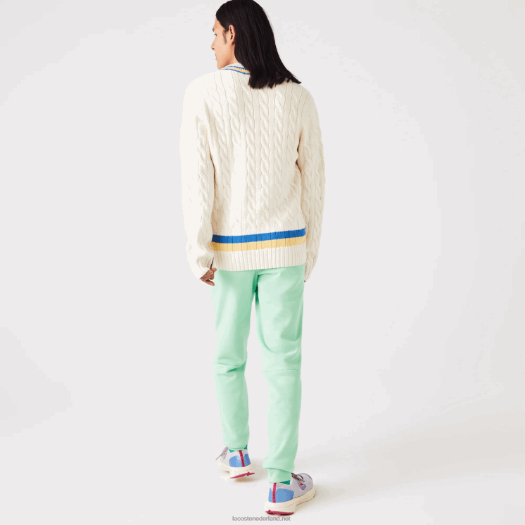 Lacoste taps toelopende fleece trainingsbroek 0828H1125 lichtgroen 0vz Heren