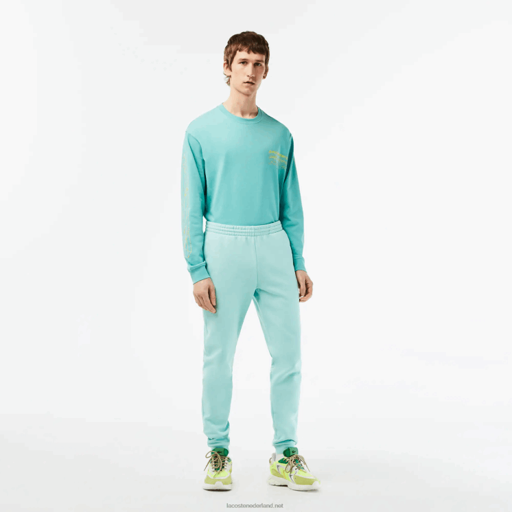 Lacoste taps toelopende fleece trainingsbroek 0828H345 mint lgf Heren