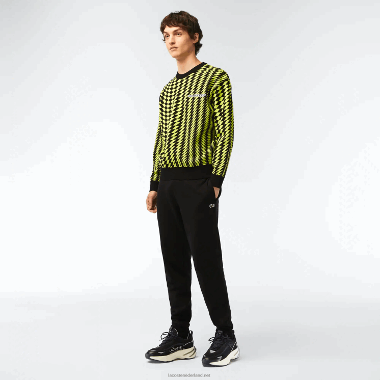 Lacoste taps toelopende fleece trainingsbroek 0828H347 zwart 031 Heren