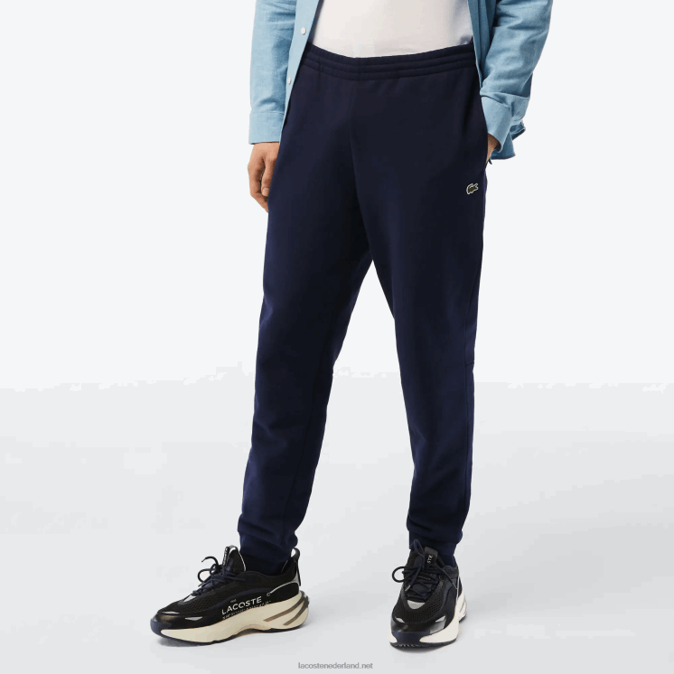 Lacoste taps toelopende fleece trainingsbroek 0828H348 marineblauw 166 Heren