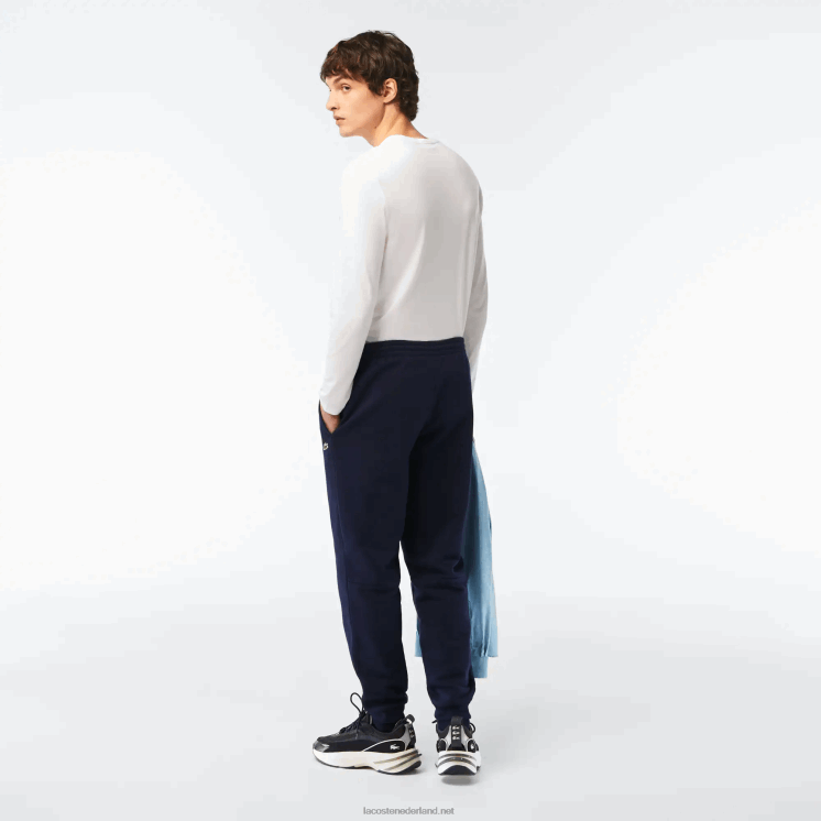 Lacoste taps toelopende fleece trainingsbroek 0828H348 marineblauw 166 Heren