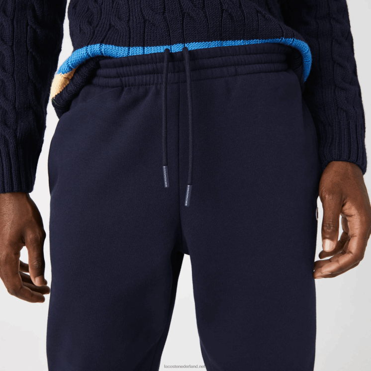 Lacoste taps toelopende fleece trainingsbroek 0828H348 marineblauw 166 Heren