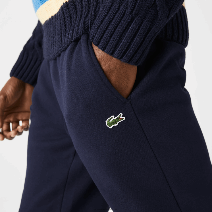 Lacoste taps toelopende fleece trainingsbroek 0828H348 marineblauw 166 Heren