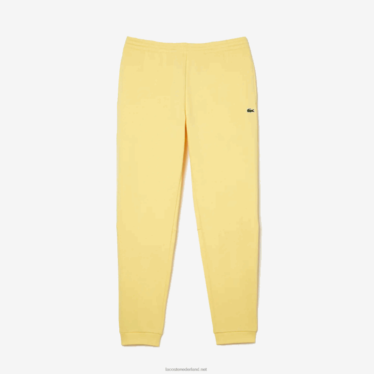 Lacoste taps toelopende fleece trainingsbroek 0828H349 geel 107 Heren