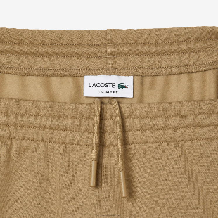 Lacoste taps toelopende fleece trainingsbroek 0828H350 beige cb8 Heren