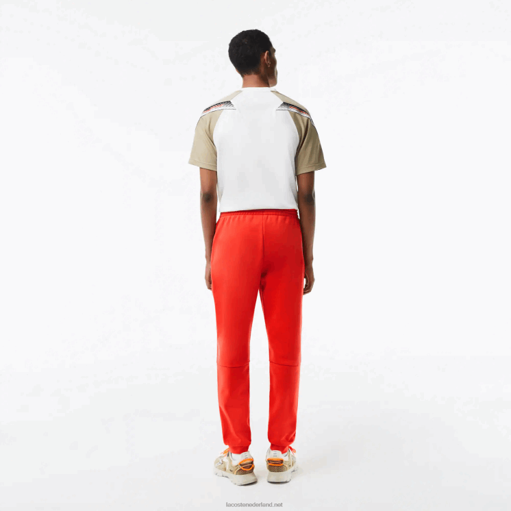 Lacoste taps toelopende fleece trainingsbroek 0828H374 oranje 02k Heren