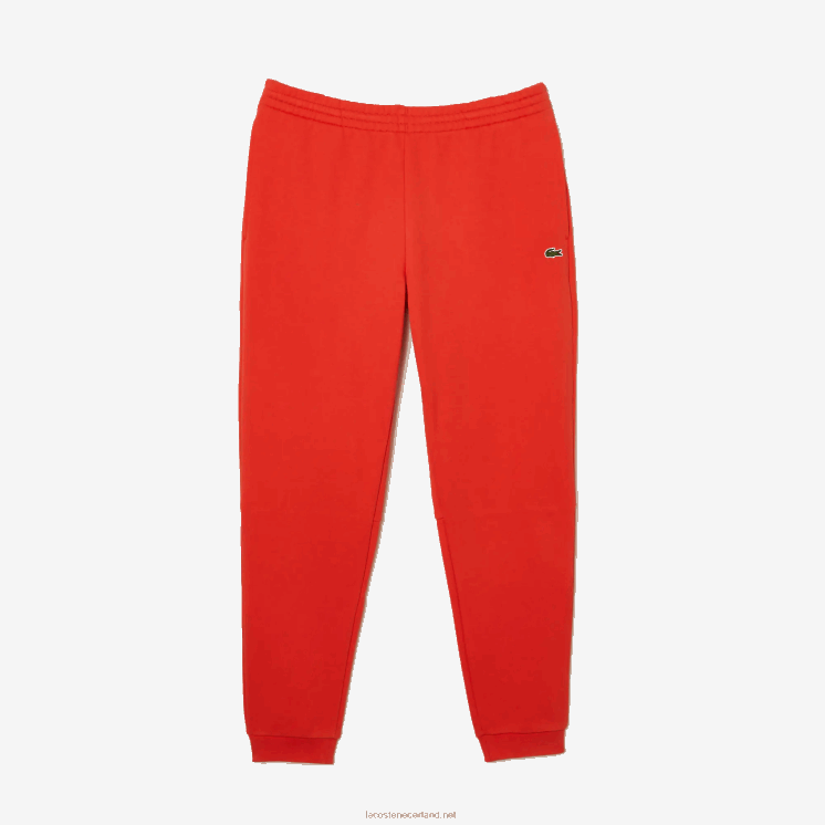 Lacoste taps toelopende fleece trainingsbroek 0828H374 oranje 02k Heren