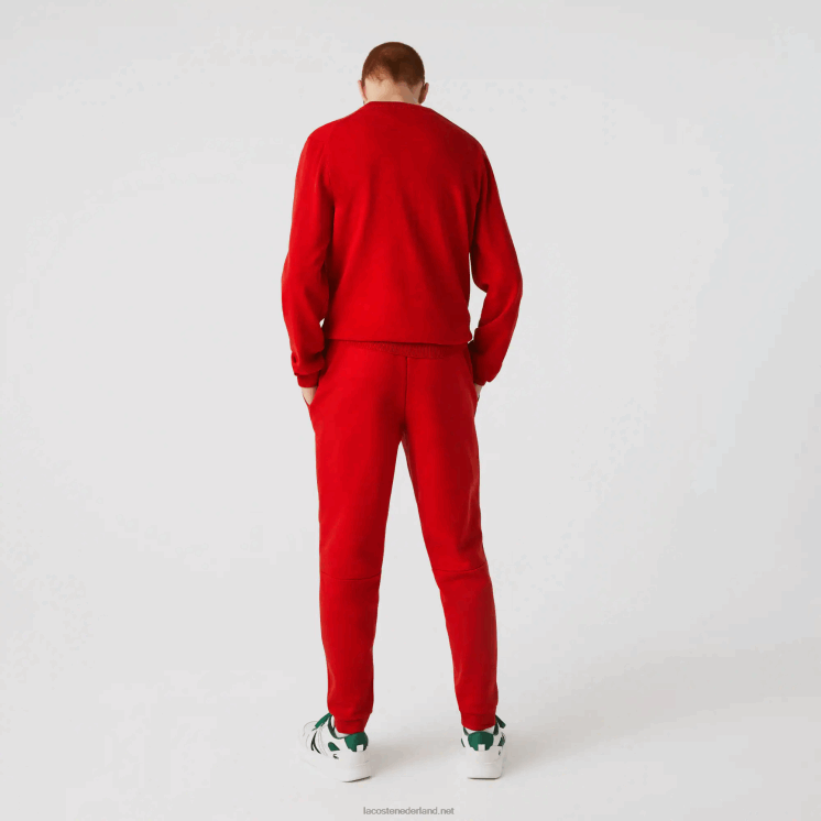 Lacoste taps toelopende fleece trainingsbroek 0828H987 rood 240 Heren