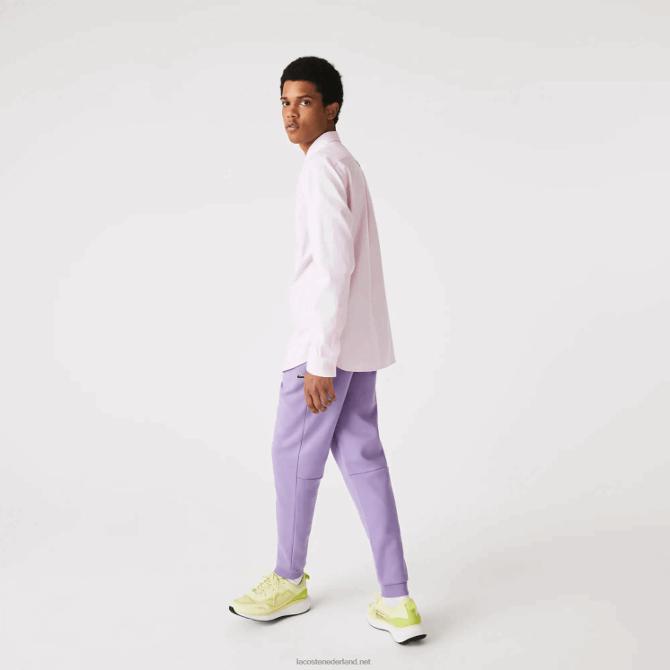 Lacoste taps toelopende fleece trainingsbroek 0828H995 paarse gfu Heren
