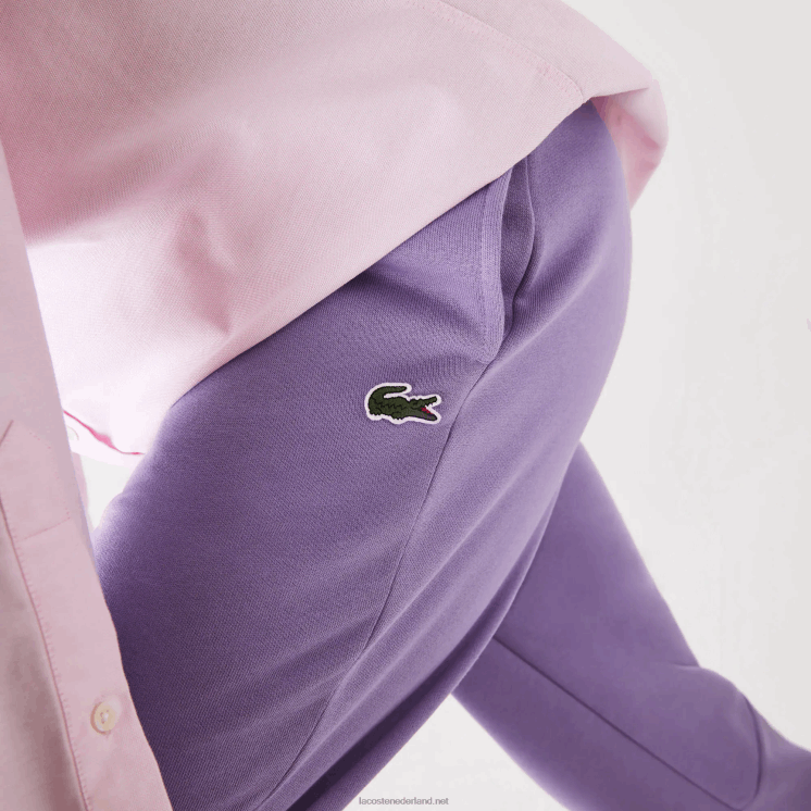 Lacoste taps toelopende fleece trainingsbroek 0828H995 paarse gfu Heren