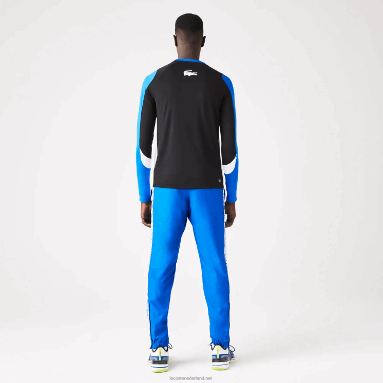 Lacoste tennistrainingsbroek met zijprints 0828H1087 blauw k1q Heren