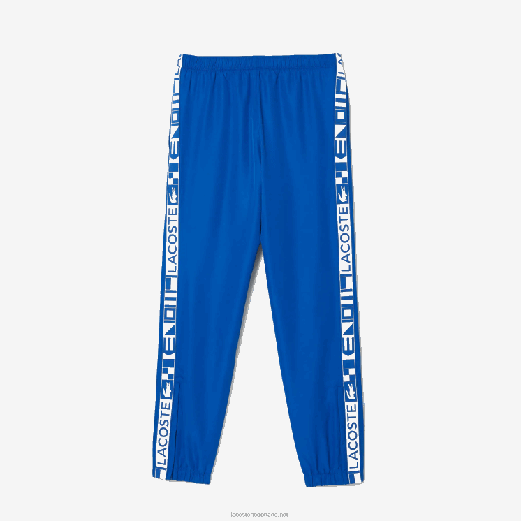 Lacoste tennistrainingsbroek met zijprints 0828H1087 blauw k1q Heren