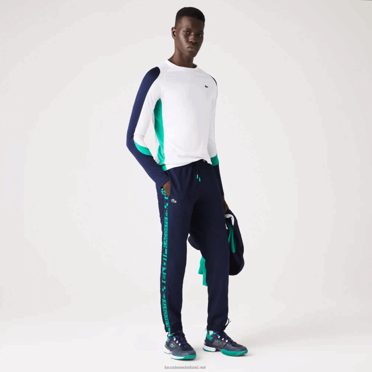 Lacoste tennistrainingsbroek met zijprints 0828H1089 marineblauw 166 Heren