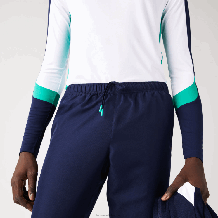 Lacoste tennistrainingsbroek met zijprints 0828H1089 marineblauw 166 Heren