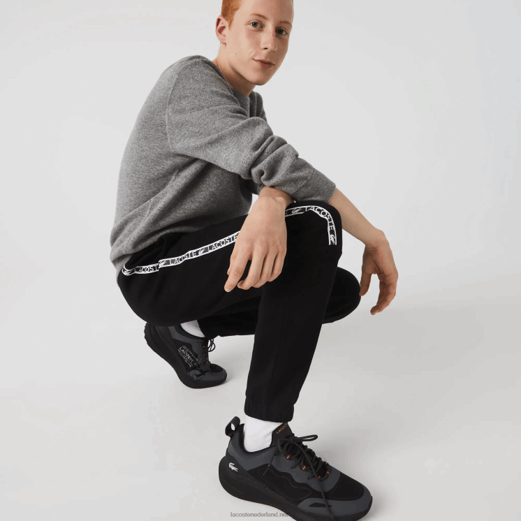 Lacoste trainingsbroek met bedrukte banden 0828H1459 zwart 031 Heren
