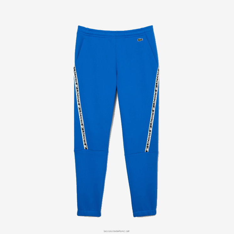 Lacoste trainingsbroek met bedrukte banden 0828H1460 blauw k1q Heren
