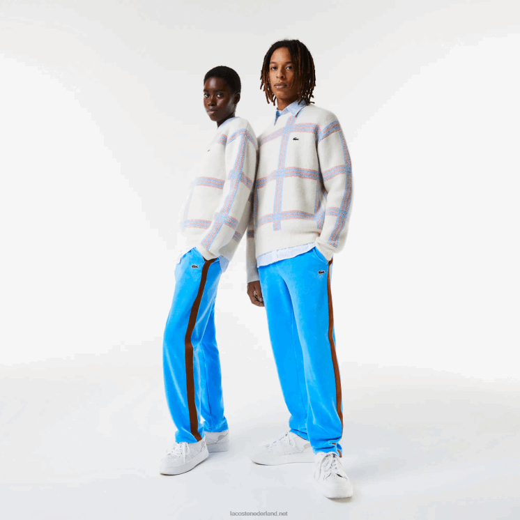 Lacoste trainingsbroek met contrasterende band aan de zijkant 0828H1103 blauw 4xa Heren