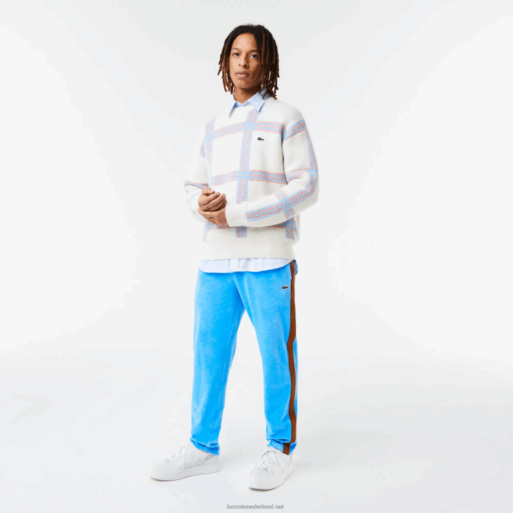 Lacoste trainingsbroek met contrasterende band aan de zijkant 0828H1103 blauw 4xa Heren