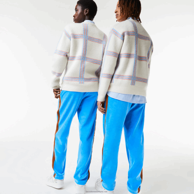Lacoste trainingsbroek met contrasterende band aan de zijkant 0828H1103 blauw 4xa Heren