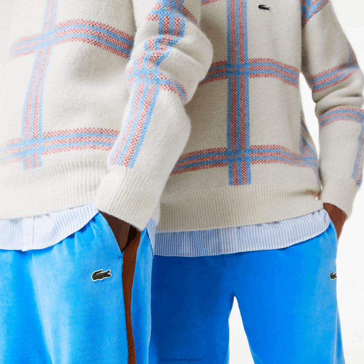 Lacoste trainingsbroek met contrasterende band aan de zijkant 0828H1103 blauw 4xa Heren