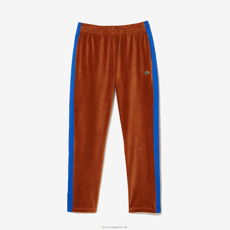 Lacoste trainingsbroek met contrasterende band aan de zijkant 0828H1104 bruin 3pb Heren