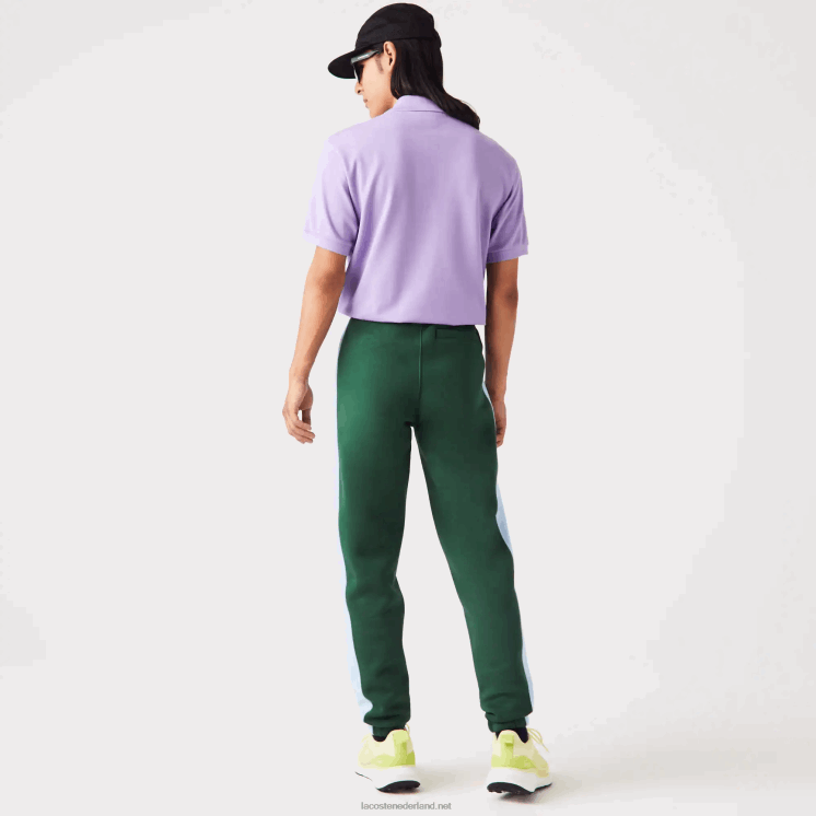 Lacoste trainingsbroek met contrasterende banden 0828H1058 groen blauw dqa Heren