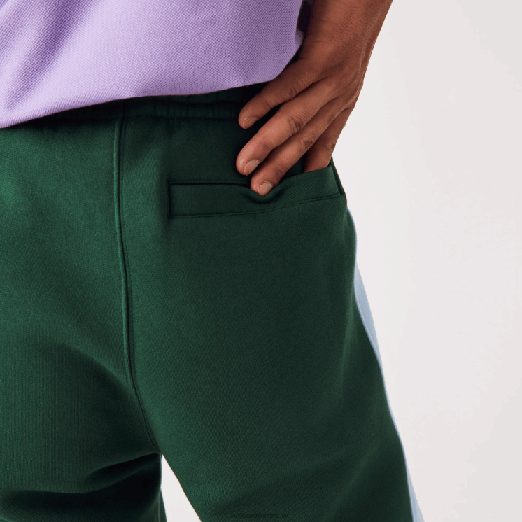 Lacoste trainingsbroek met contrasterende banden 0828H1058 groen blauw dqa Heren
