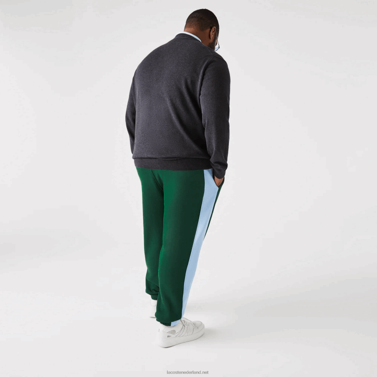 Lacoste trainingsbroek met contrasterende banden 0828H1058 groen blauw dqa Heren