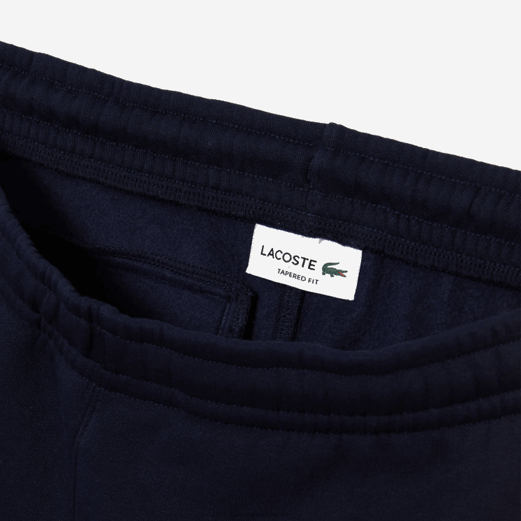 Lacoste trainingsbroek met contrasterende banden 0828H1059 marineblauw geel 144 Heren