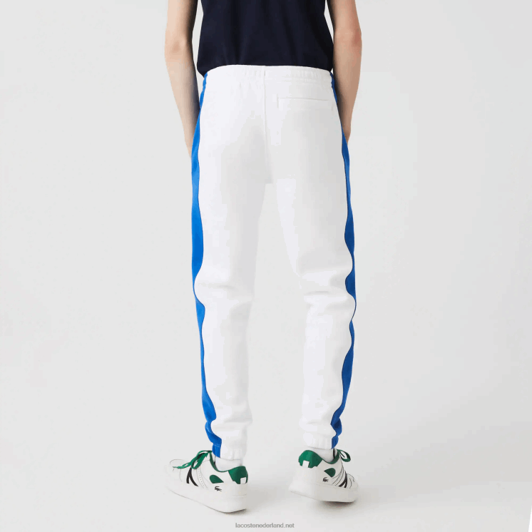 Lacoste trainingsbroek met contrasterende banden 0828H1060 wit blauw lmq Heren